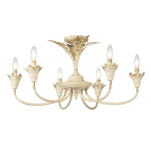 Golden Canada 0846-6SF AI - Golden Lighting Lillianne 6-light Semi-Flush Mount in Antique Ivory